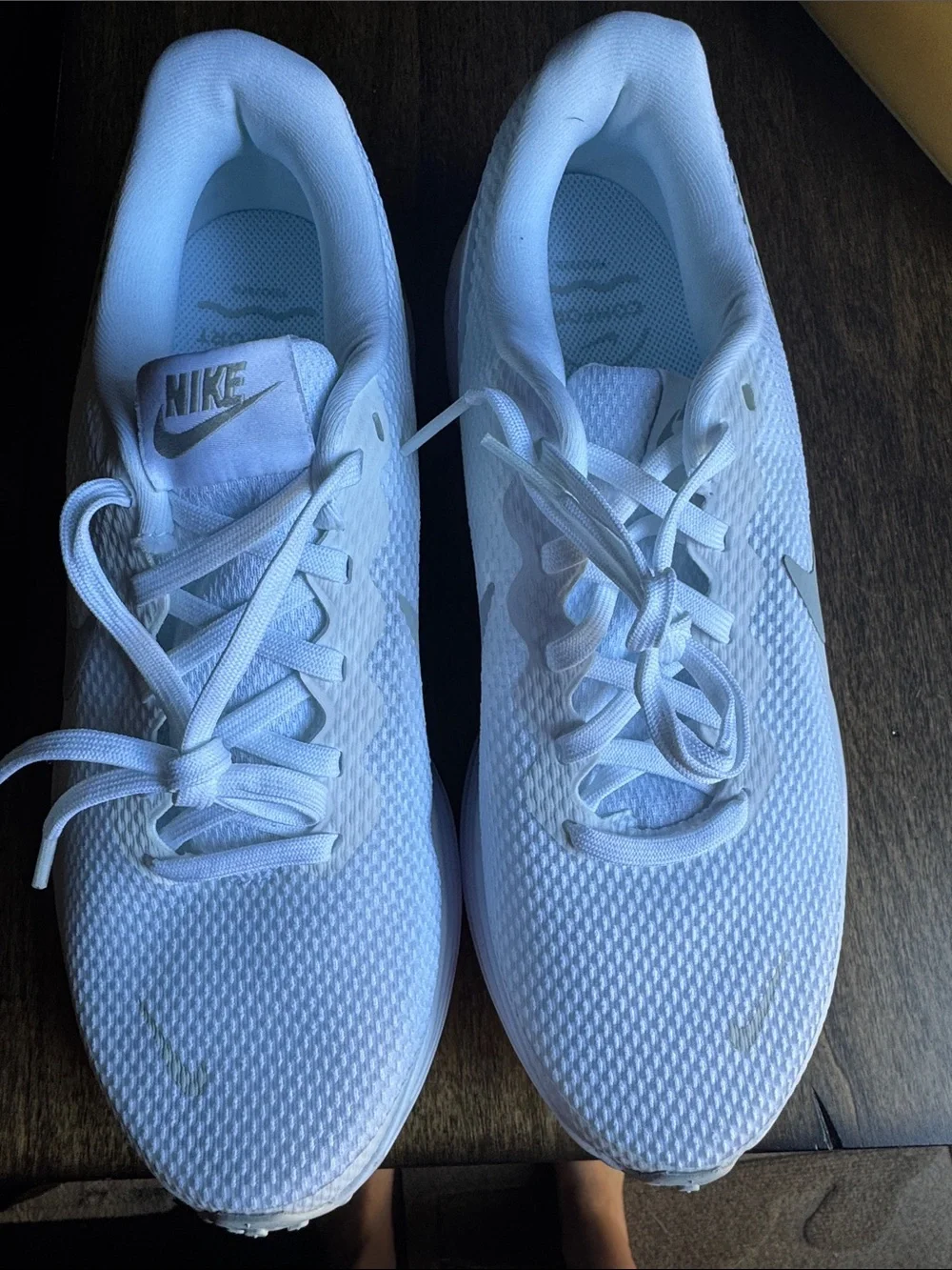 Nike Revolution 8 White Platform Sneaker with Subtle Swoosh - Picture 3 of 7